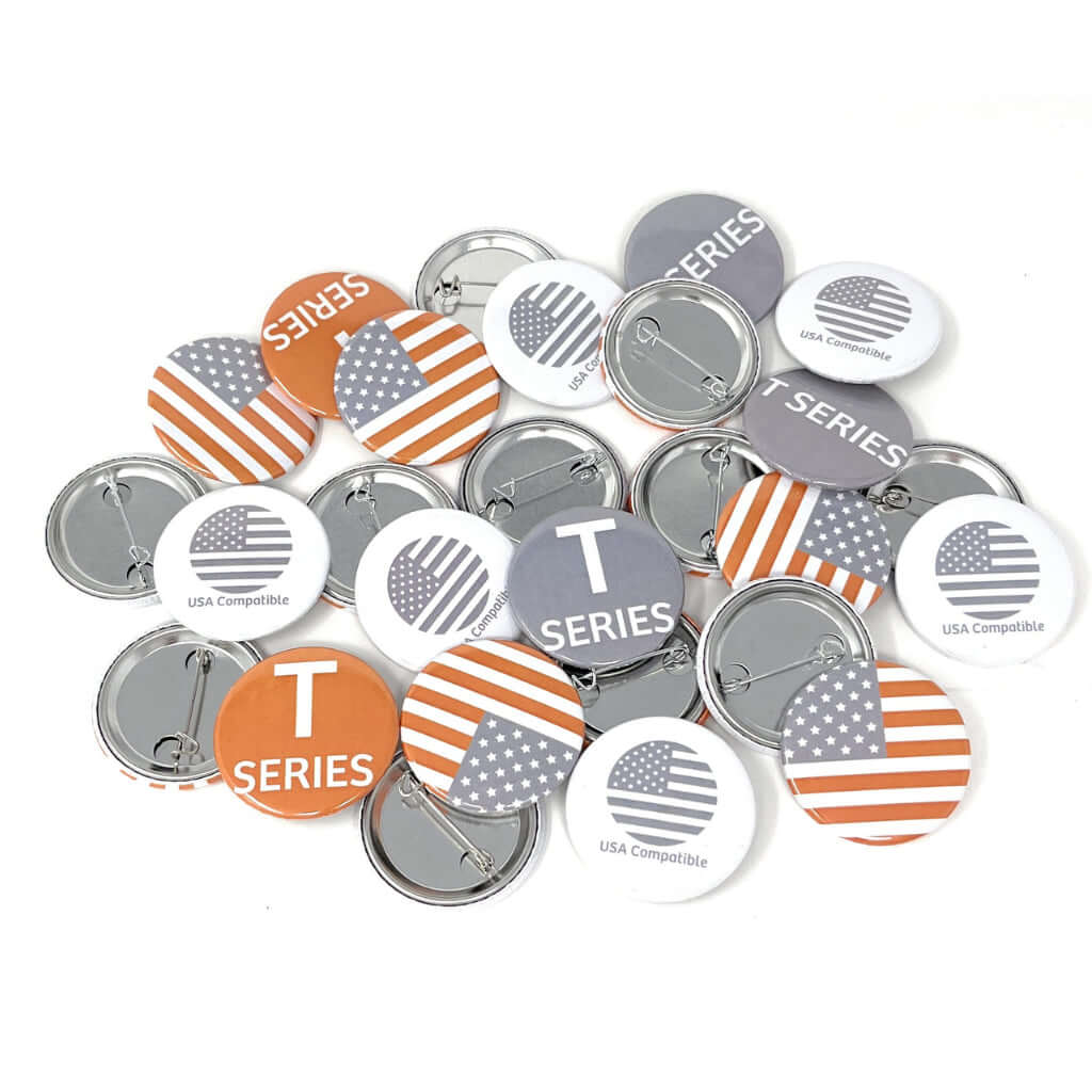 1 1/2 inch (37mm) Round USA T Series Metal Pin Back Button Badge Components - Pack of 100 - Image 3