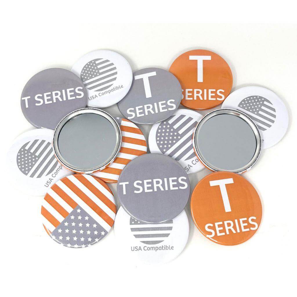 2 1/4 inch (56mm) Round USA T Series Pocket Mirror Button Badge Components - Pack of 100 - Image 3