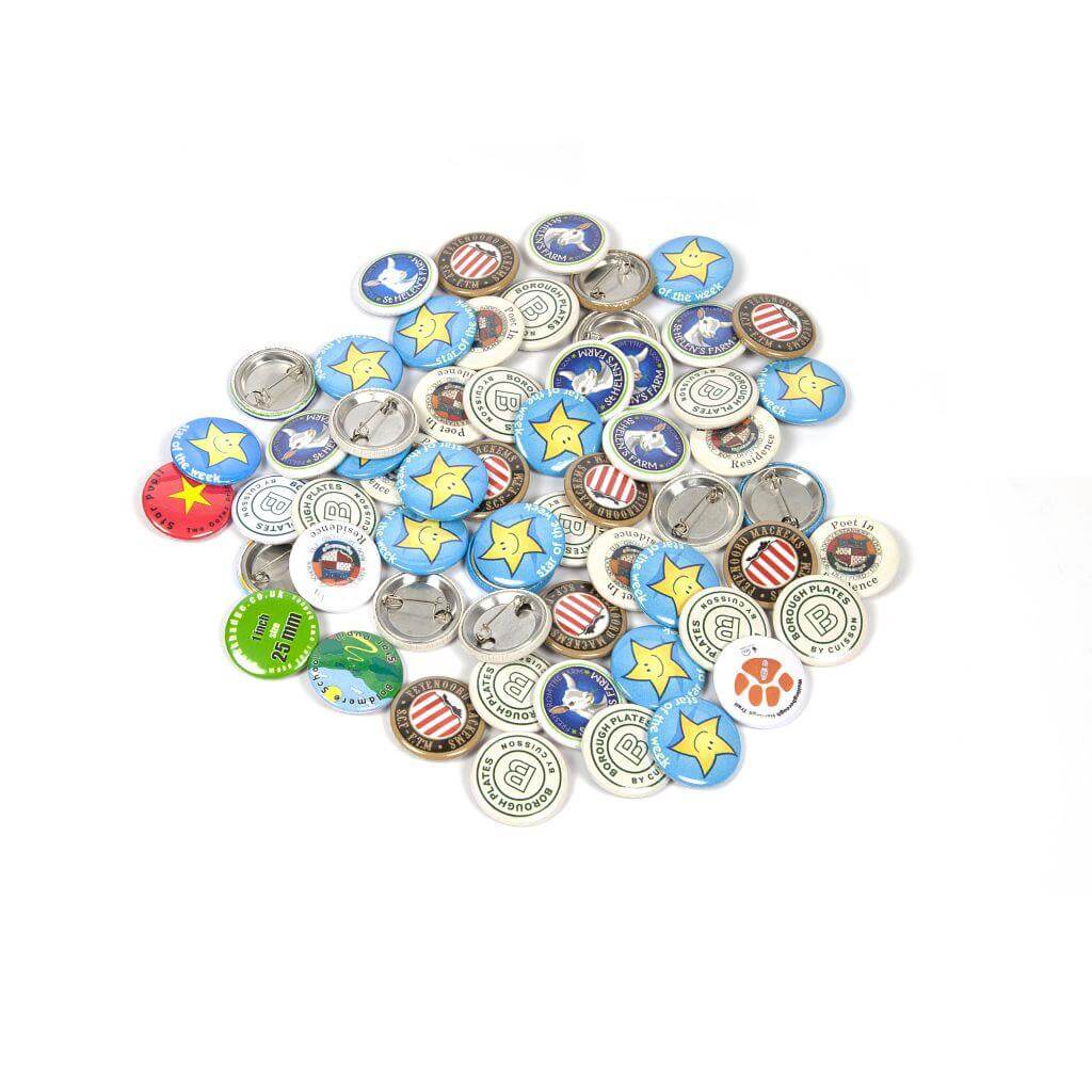 25mm Round G Series Metal Pin Back Button Badge Components - Pack of 100 - Image 2