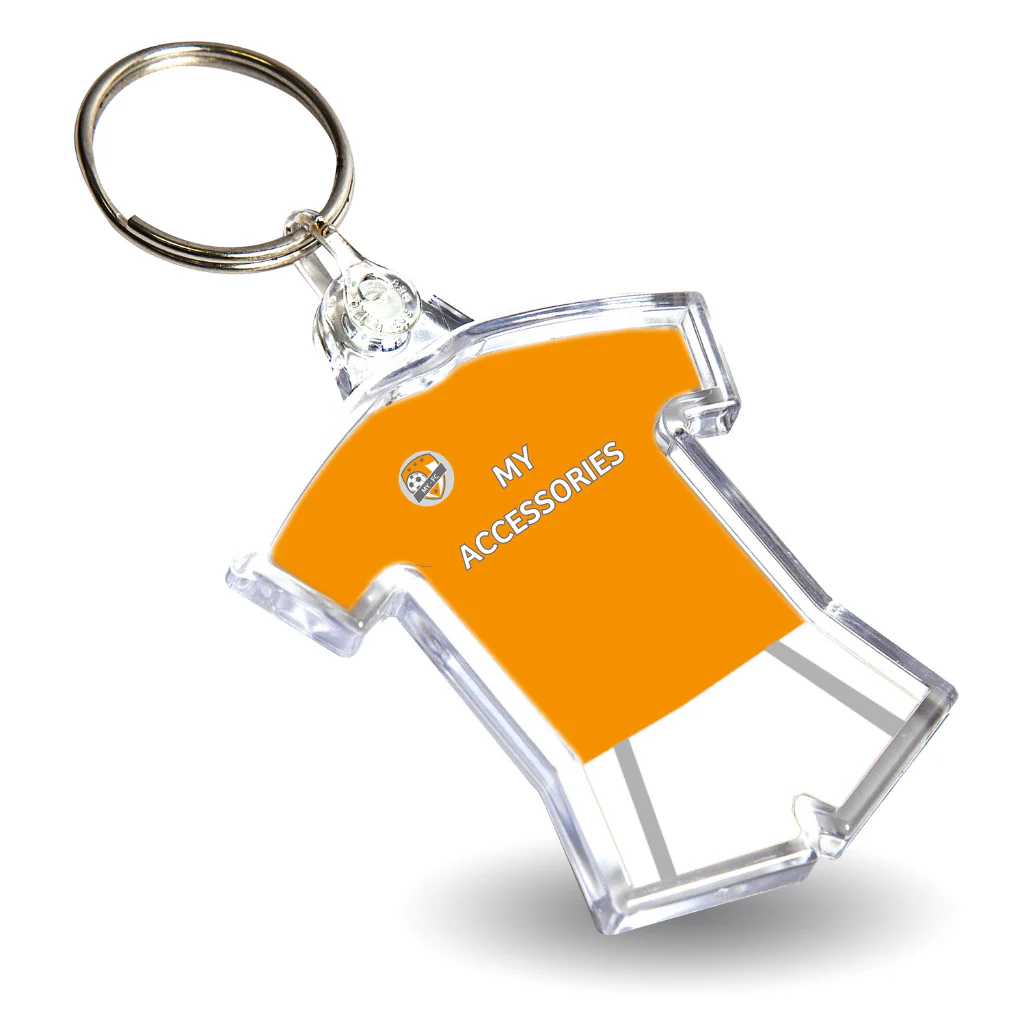54 x 48mm Shirt Sports Blank Plastic Photo Insert Keyring - Pack of 50