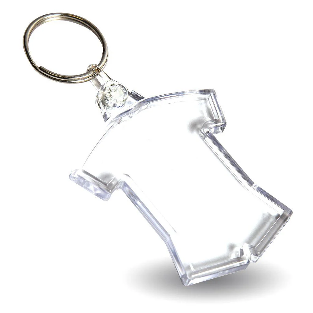 54 x 48mm Shirt Sports Blank Plastic Photo Insert Keyring - Pack of 50 - Image 3