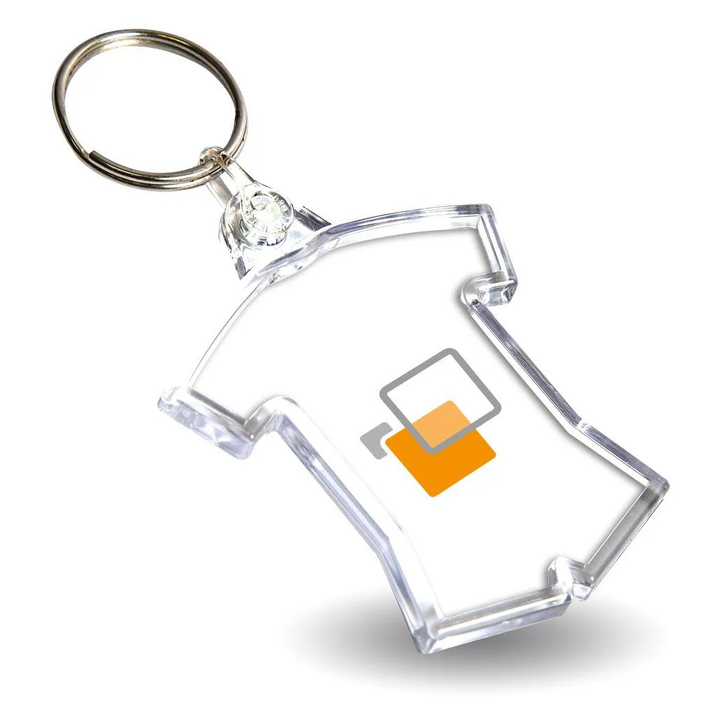 54 x 48mm Shirt Sports Blank Plastic Photo Insert Keyring - Pack of 50 - Image 4