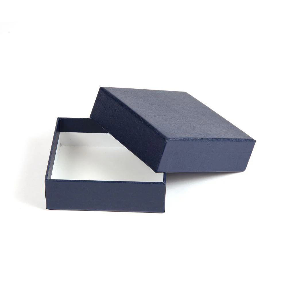 76 x 76 x 27mm Quality Gift Box - Textured Blue - Pack of 6 - Image 2