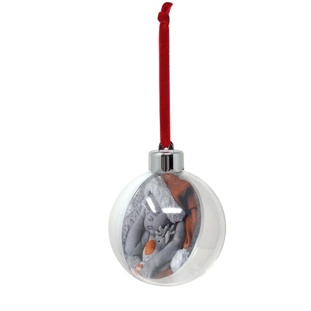 80mm Round Blank Hinged Opening Bauble With Silver Cap - Pack of 6 - Image 10