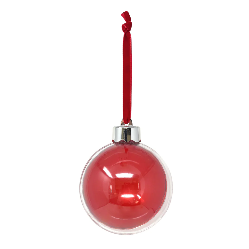 80mm Round Blank Hinged Opening Bauble With Silver Cap - Pack of 6 - Image 4