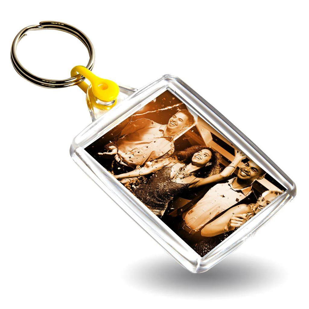 A502 Rectangular Blank Plastic Photo Insert Keyring with Coloured Connector - 45 x 35mm - Pack of 50 - Image 6