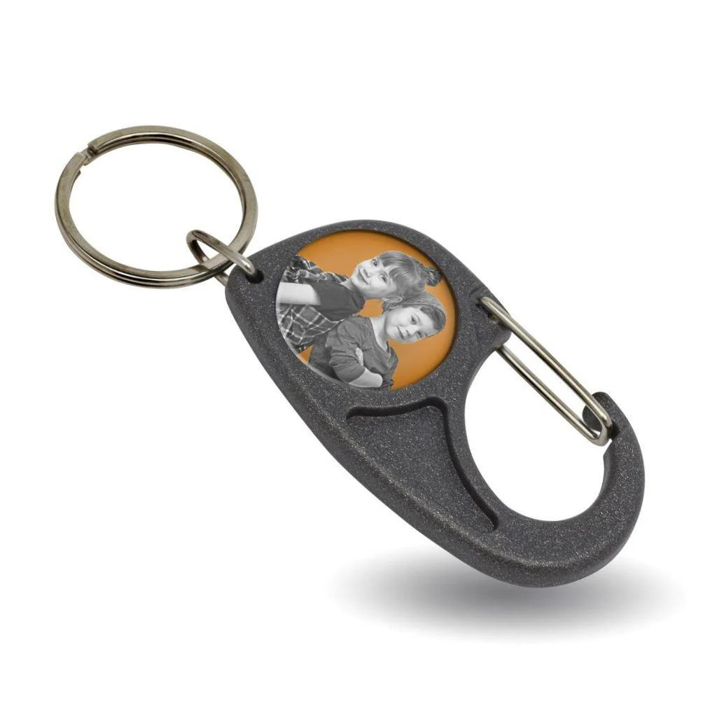 Blank Plastic 25mm Insert Carabiner Keyring - Pack of 10 - Image 4