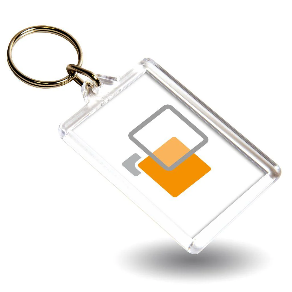 C1 Rectangular Blank Plastic Photo Insert Keyring - 50 x 35mm - Individually Bagged - Pack of 10 - Image 3