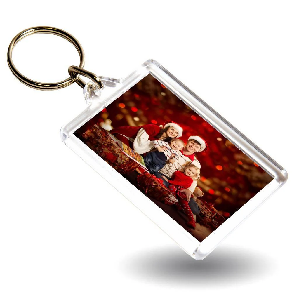C1 Rectangular Blank Plastic Photo Insert Keyring - 50 x 35mm - Pack of 50 - Image 4