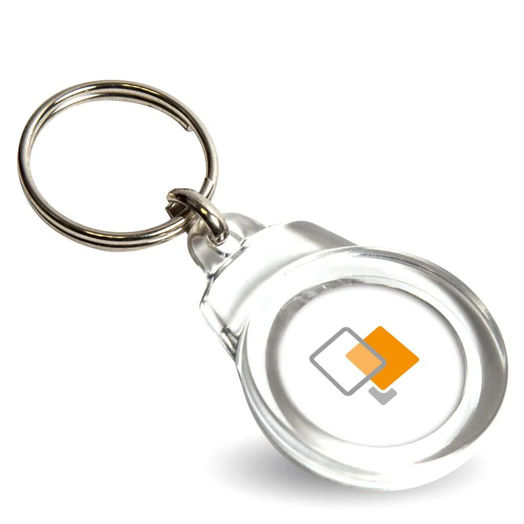 CR-25 Round Blank Plastic Photo Insert Keyring - 25mm - Pack of 50 - Image 3