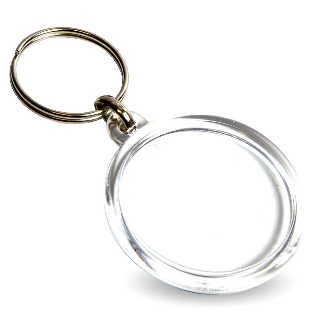 CR-37 Round Blank Plastic Photo Insert Keyring - 37mm - Pack of 50 - Image 2