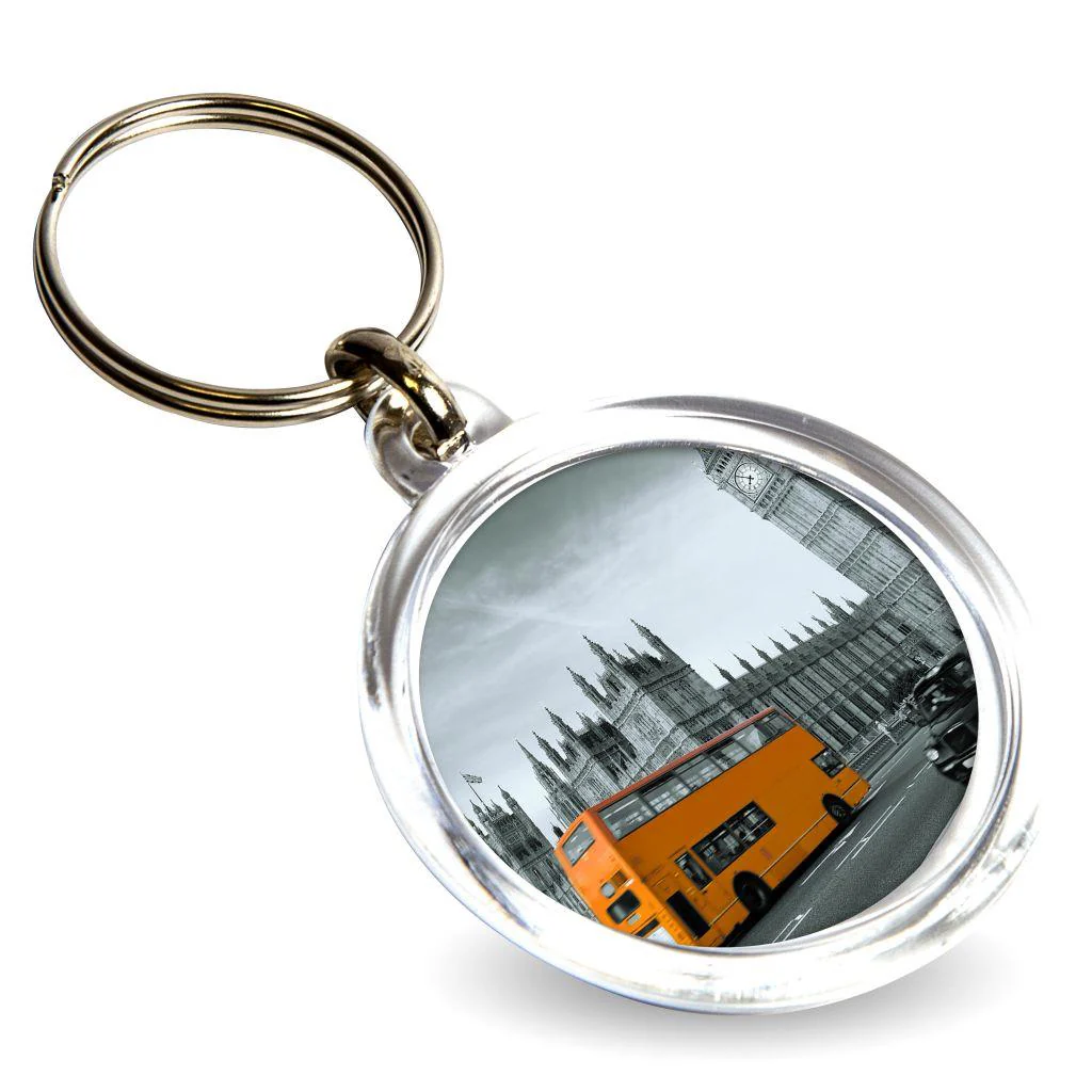 CR-37 Round Blank Plastic Photo Insert Keyring - 37mm - Pack of 50 - Image 3
