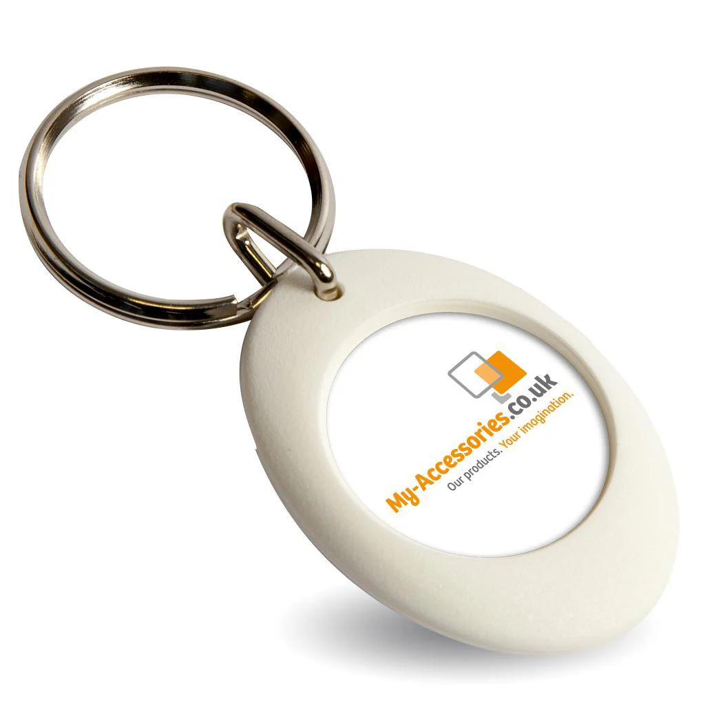 CR-ZD Round Blank Plastic Photo Insert Keyring - 25mm - Pack of 10 - Image 3
