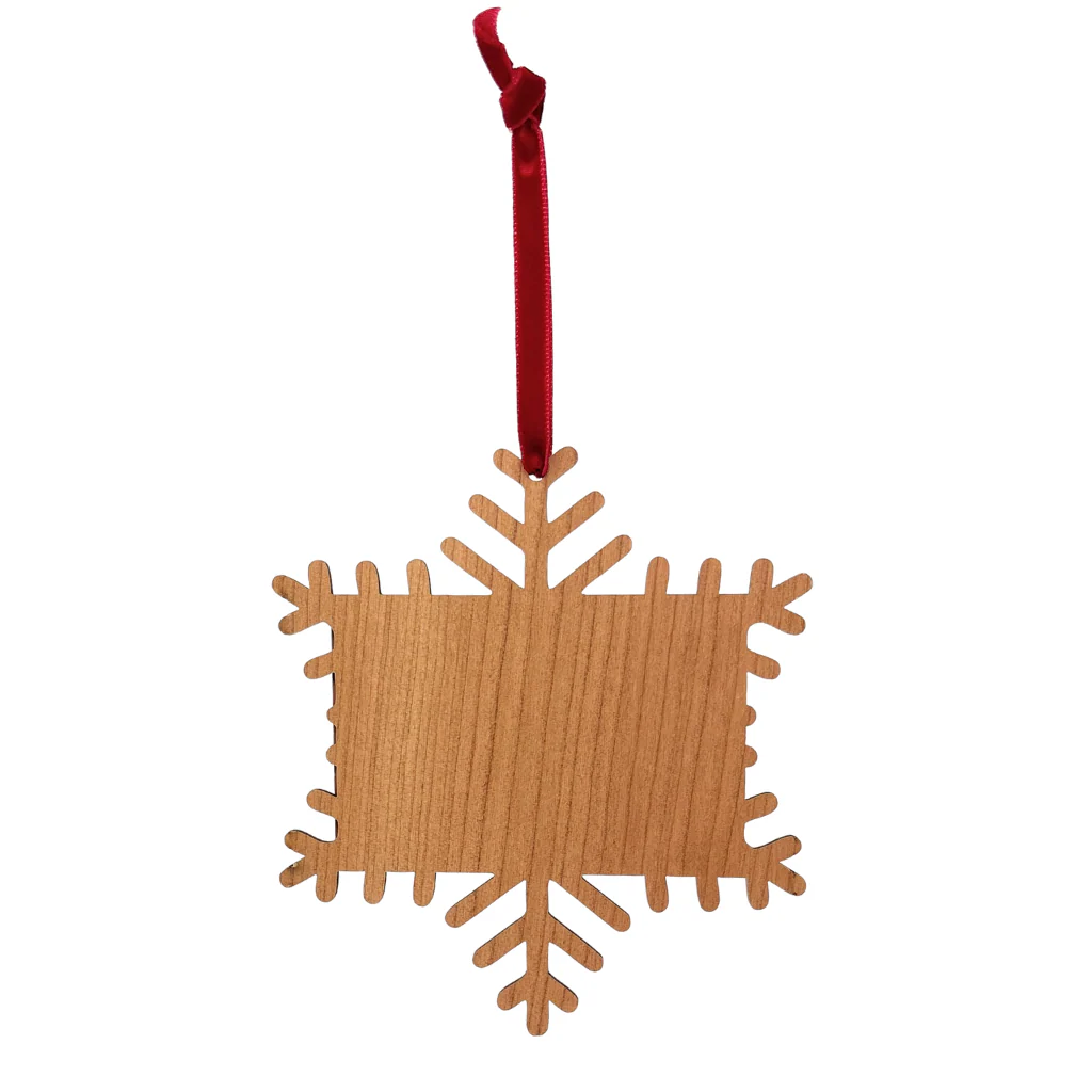 L4 Wooden Snowflake Hanger - Insert 70 x 45mm - Pack of 6 - Image 3