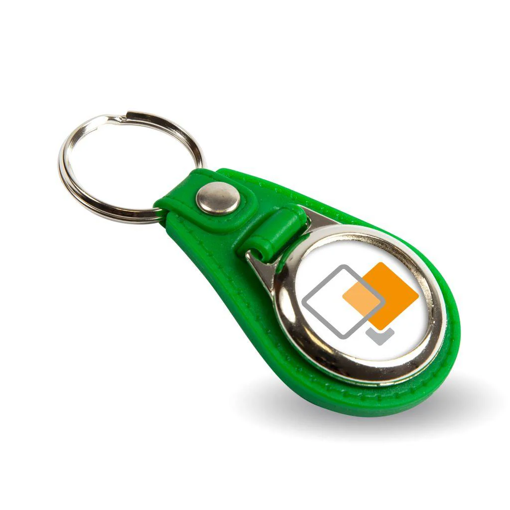 MD25 Round Blank Medallion PU Leather Photo Insert Keyring - 25mm - Pack of 10 - Image 5