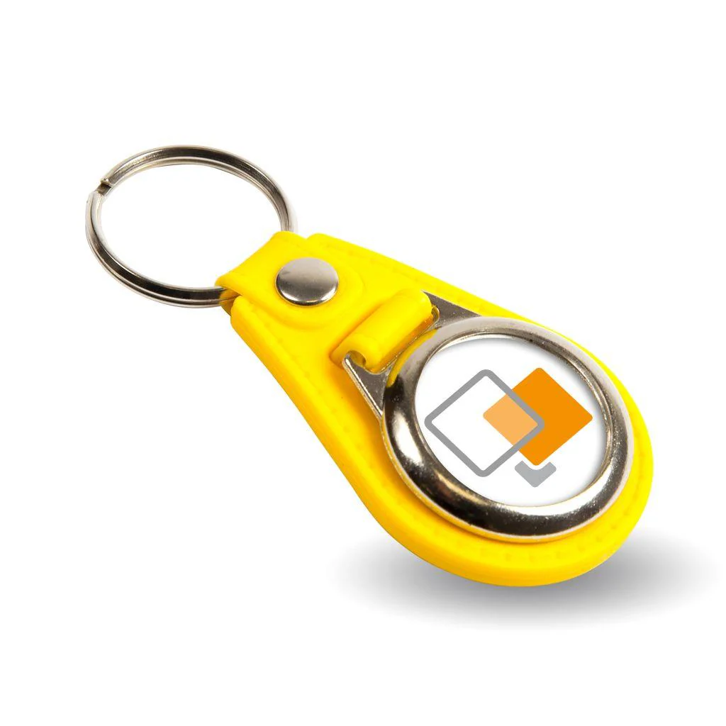 MD25 Round Blank Medallion PU Leather Photo Insert Keyring - 25mm - Pack of 10 - Image 6