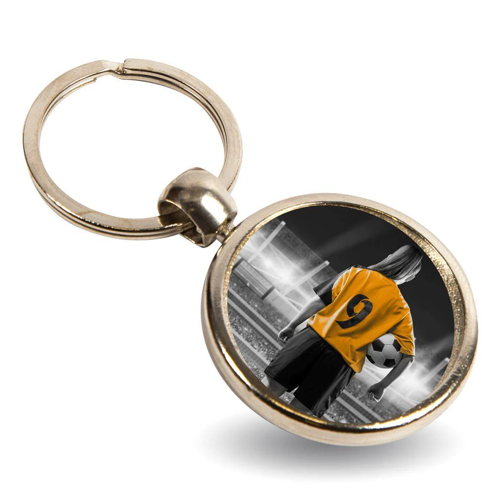 MFT Football Round Blank Metal Photo Insert Keyring - 30mm - Pack of 10 - Image 3