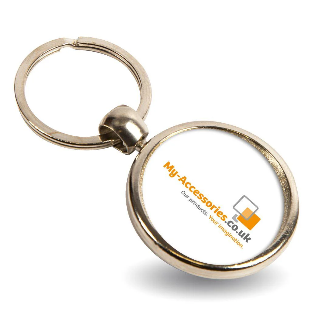 MFT Football Round Blank Metal Photo Insert Keyring - 30mm - Pack of 10 - Image 6