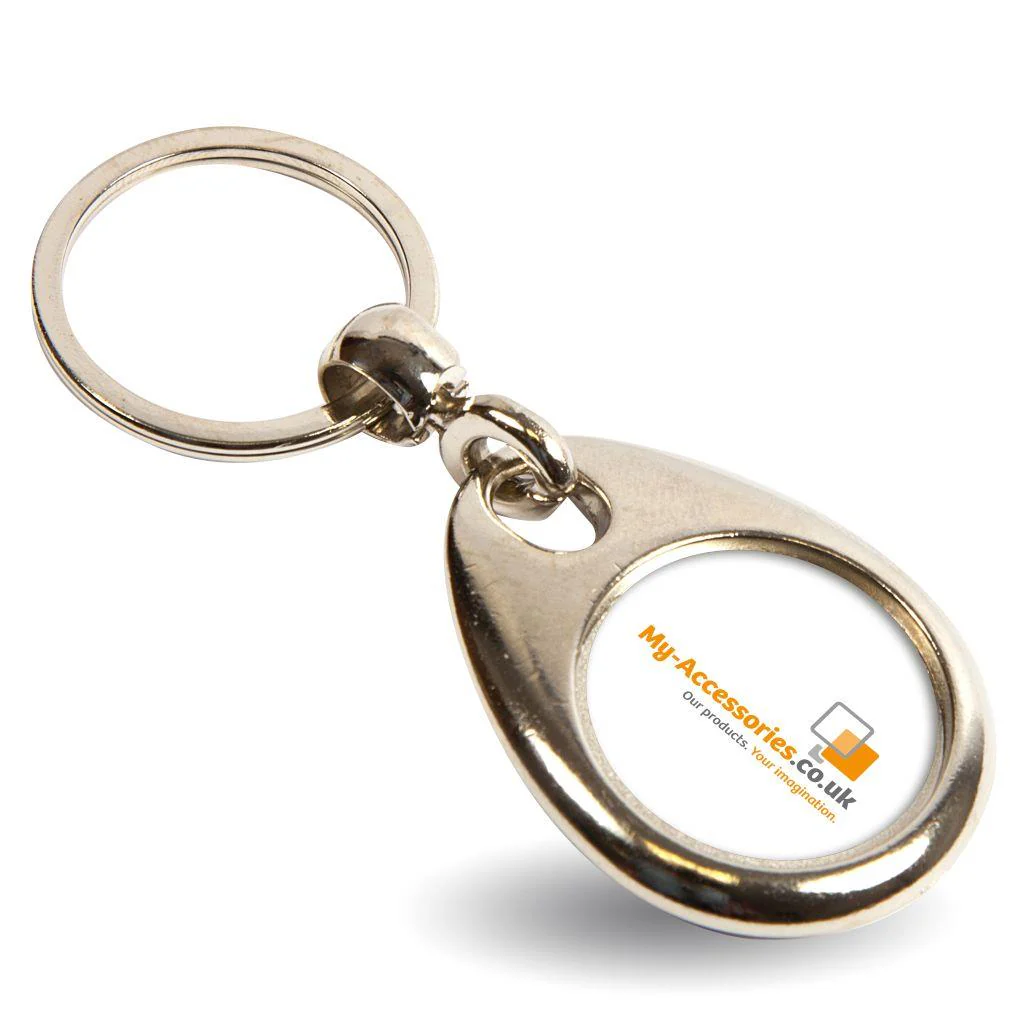 MH-25 Single or Double-Sided Round Blank Metal Photo Insert Keyring - 25mm - Pack of 10 - Image 3