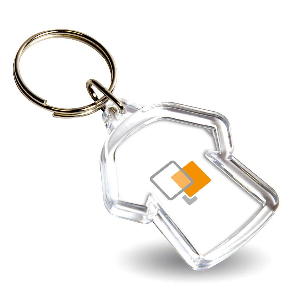 Mini Shirt Shaped Blank Plastic Photo Insert Keyring - 35 x 34mm - Pack of 50 - Image 4