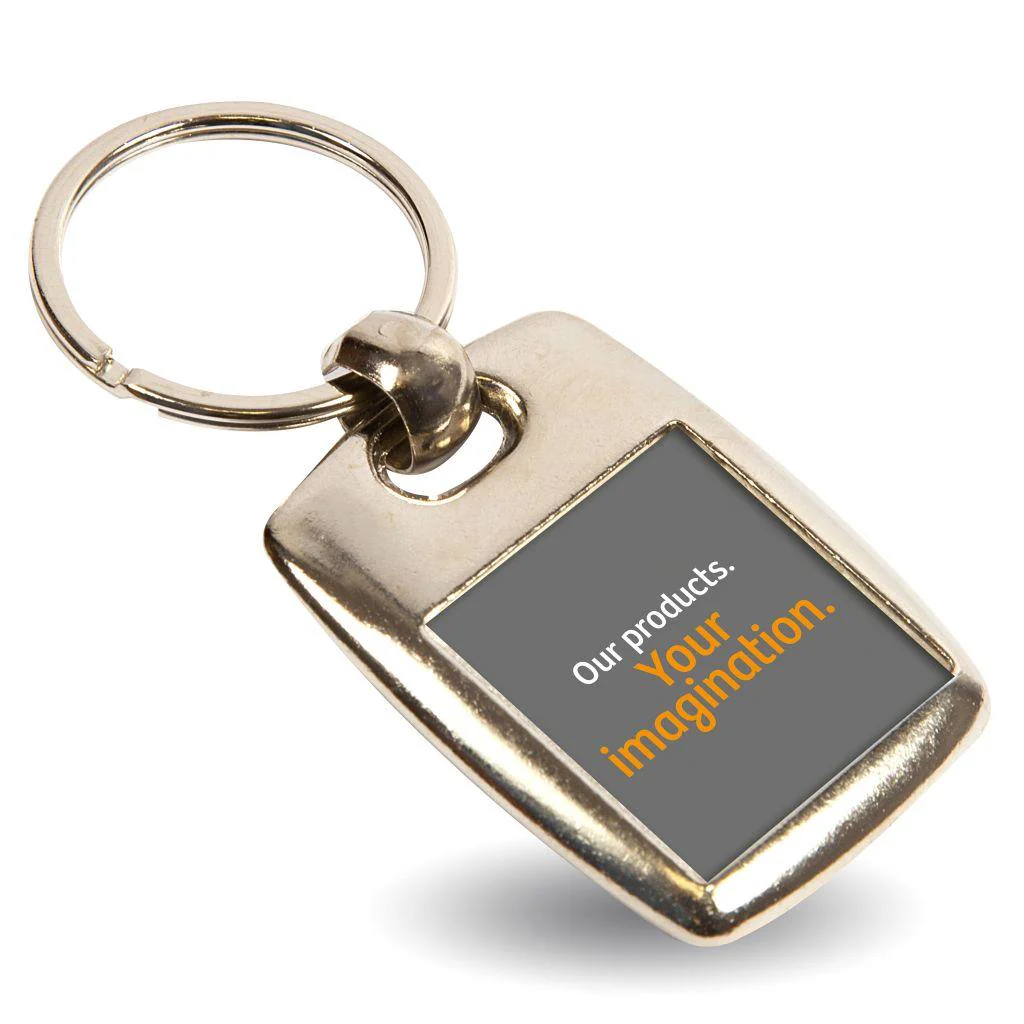 MK-25D Square Blank Metal Photo Insert Keyring - 25mm - Pack of 10 - Image 3