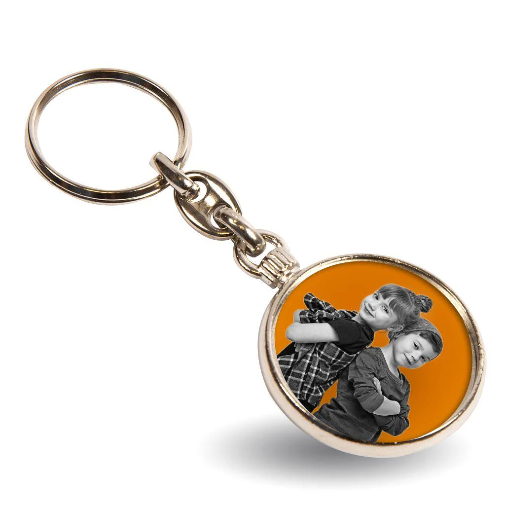 MO-33D Round Blank Metal Photo Insert Keyring - 33mm - Pack of 10 - Image 3