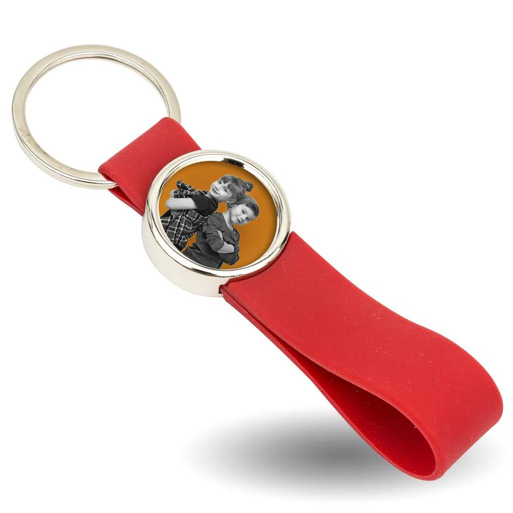 MR25 Blank Metal Photo Keyring With Silicone Loop - Insert Size 25mm - Pack of 10 - Image 4