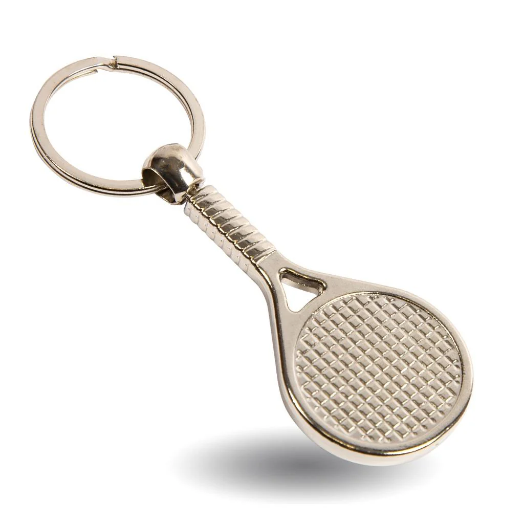 MTN Tennis Racket Round Blank Metal Photo Insert Keyring - 25mm - Pack of 10 - Image 4