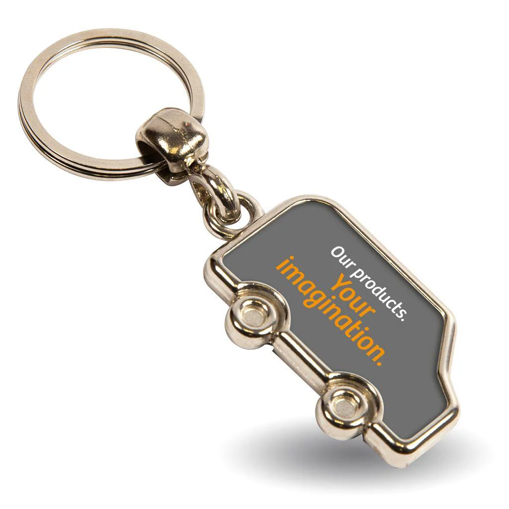 MV-N Van Shaped Blank Metal Photo Insert Keyring - 36 x 22mm - Pack of 10 - Image 3