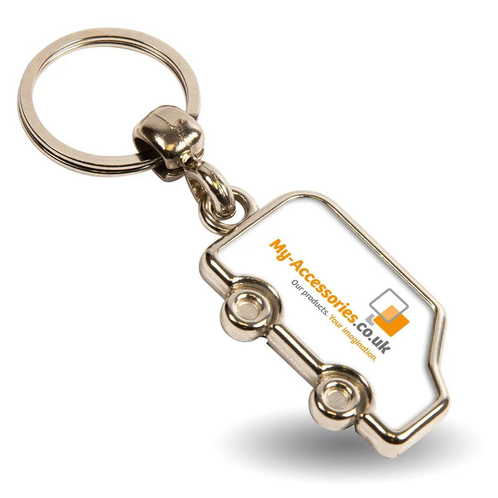 MV-N Van Shaped Blank Metal Photo Insert Keyring - 36 x 22mm - Pack of 10 - Image 5