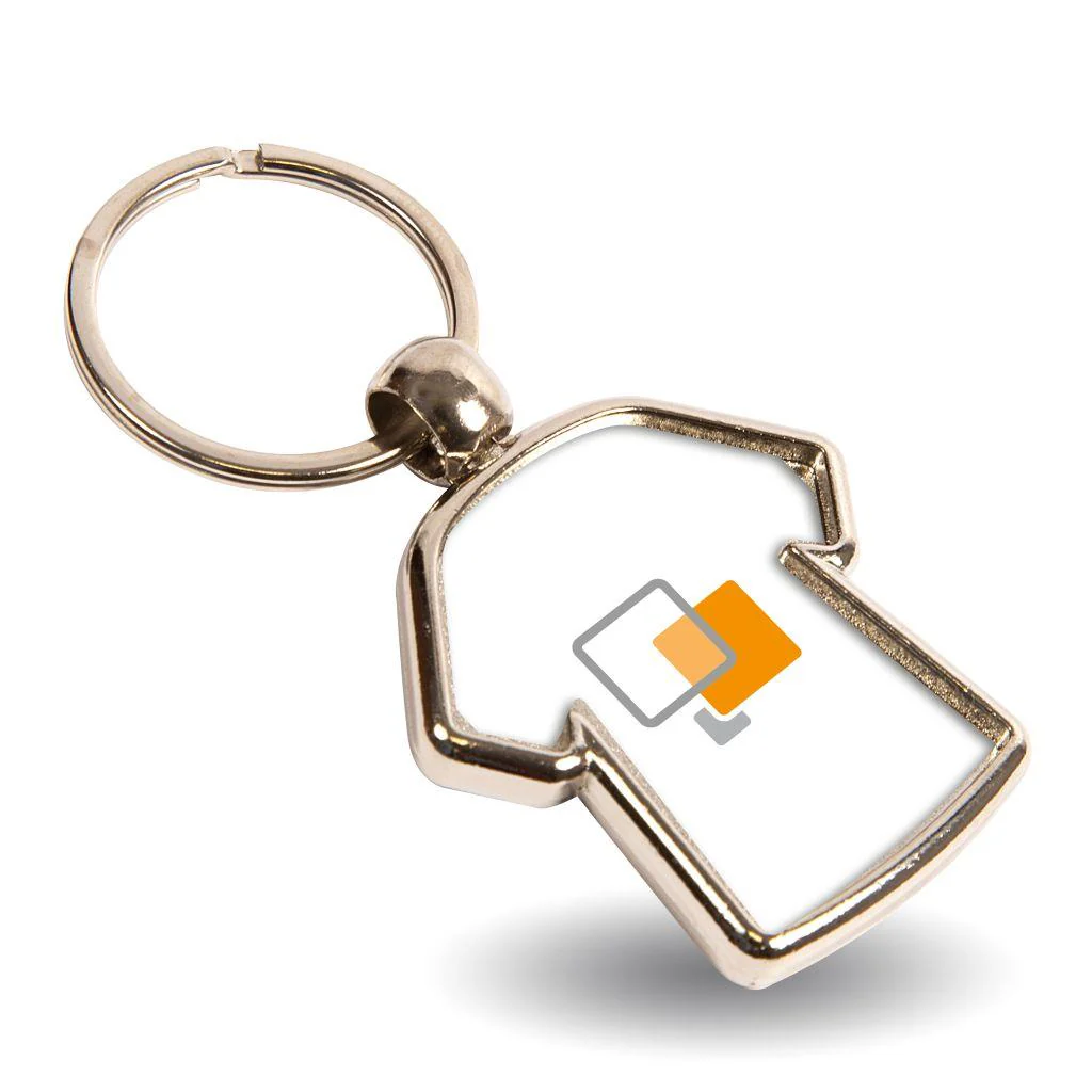 MX-D Shirt Shaped Blank Metal Photo Insert Keyring - 35 x 34mm - Pack of 10 - Image 4