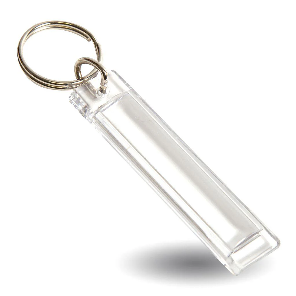 NP53 Rectangular Blank Plastic Photo Insert Number Plate Keyring - 53 x 10mm - Pack of 50 - Image 2
