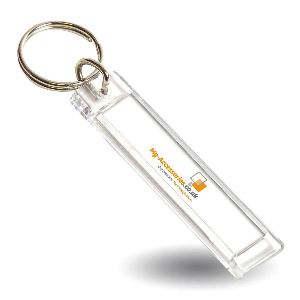 NP53 Rectangular Blank Plastic Photo Insert Number Plate Keyring - 53 x 10mm - Pack of 50 - Image 3