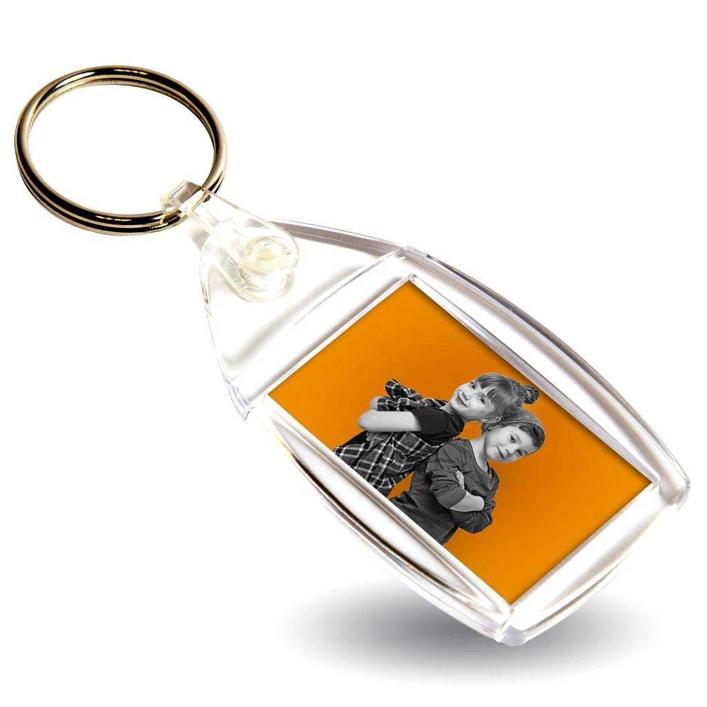 P6 Rectangular Blank Plastic Photo Insert Keyring - 35 x 24mm - Pack of 50 - Image 3