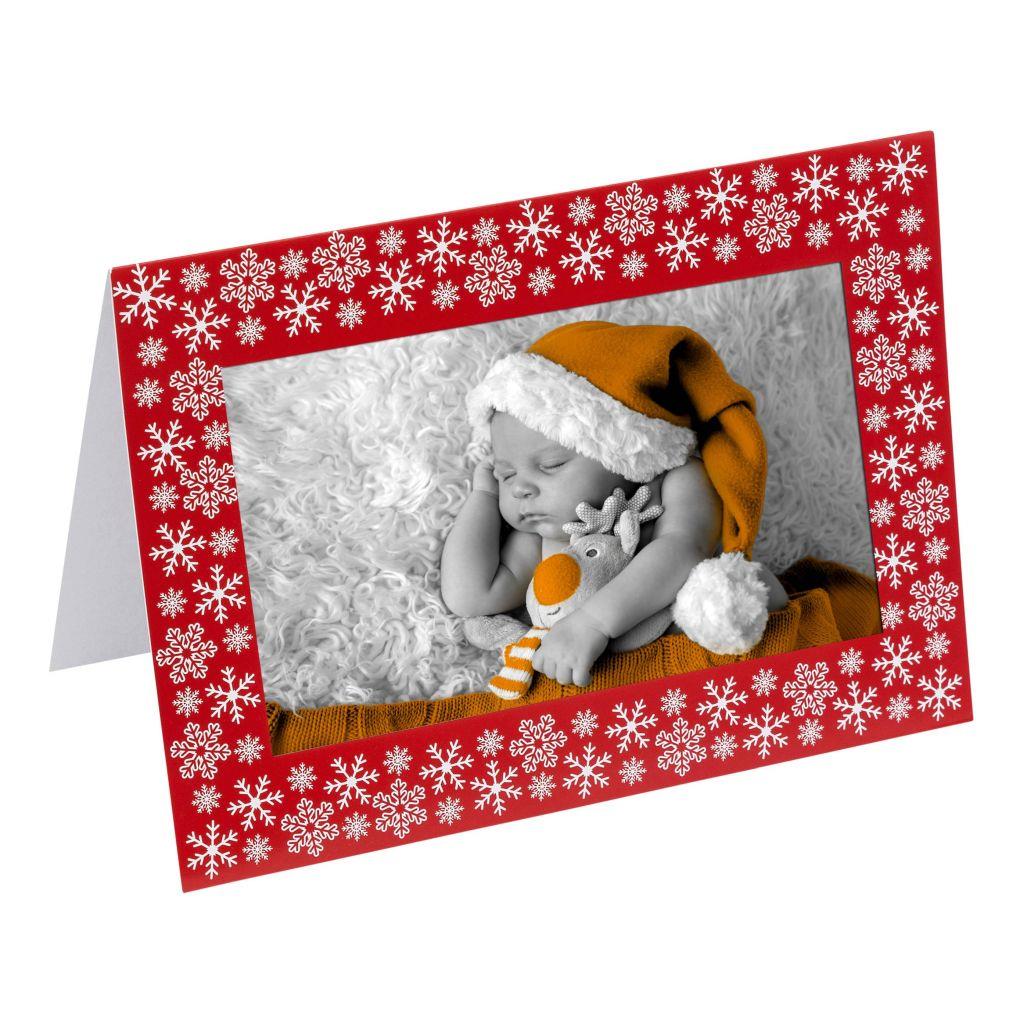 Pack of 6 Blank Silver or Red Photo Insert Christmas Greeting Cards 152 x 102mm (6 x 4 inch photo) - Image 3