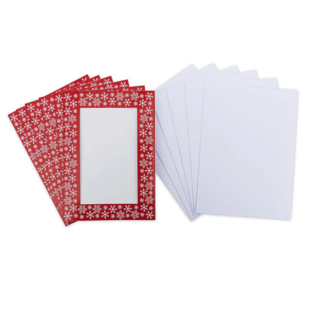Pack of 6 Blank Silver or Red Photo Insert Christmas Greeting Cards 152 x 102mm (6 x 4 inch photo) - Image 6