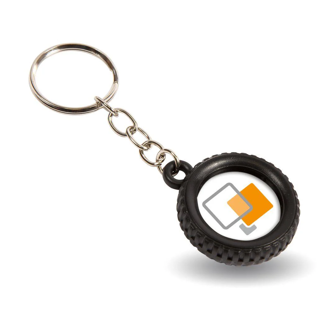 R25 Round Blank Plastic Photo Insert Wheel Tyre Keyring - 25mm - Pack of 10 - Image 4