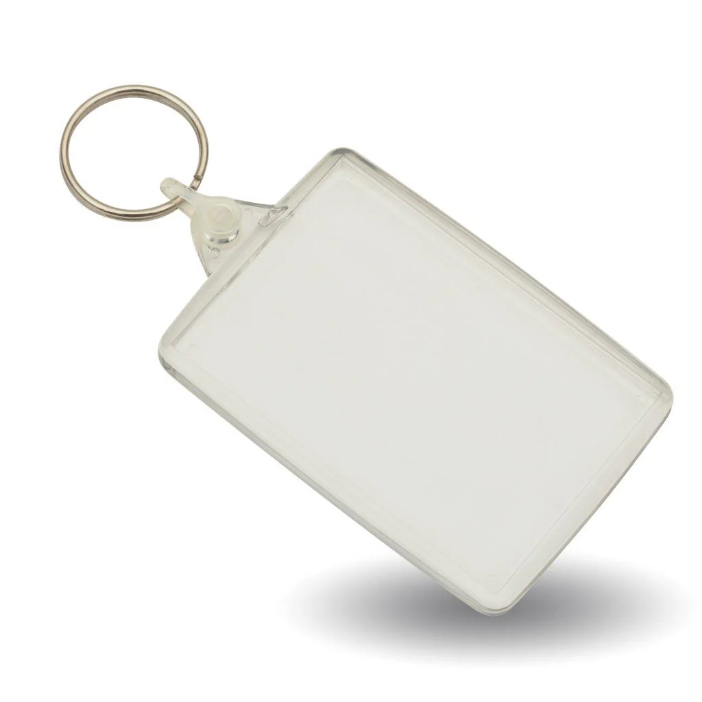 Rectangular Blank Plastic Keyring Insert - 66 x 44mm - Pack of 50 - Image 2
