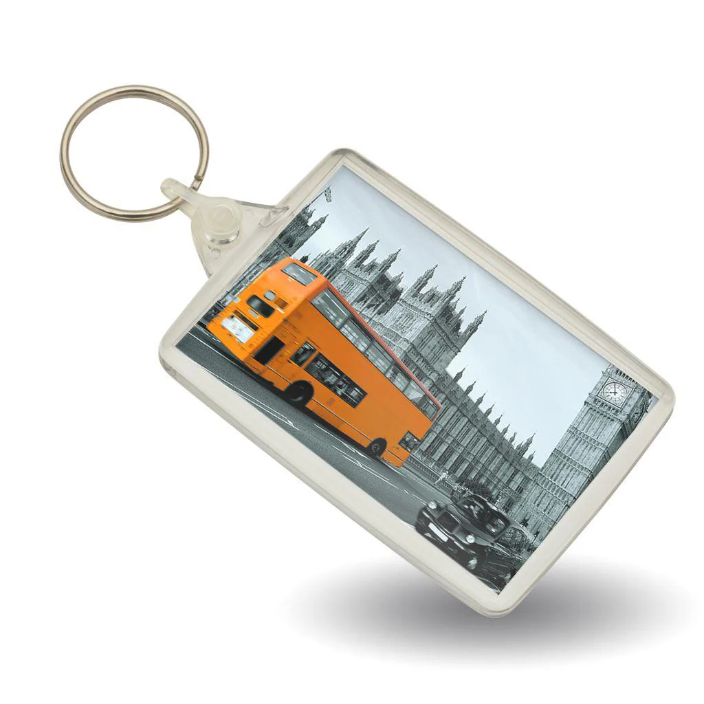 Rectangular Blank Plastic Keyring Insert - 66 x 44mm - Pack of 50 - Image 3