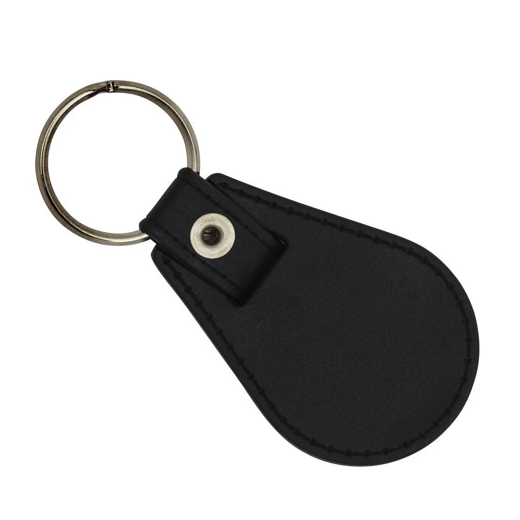 Round Blank Medallion PU Leather Photo Insert Trolley Coin Keyring-25mm - Pack of 10 - Image 4