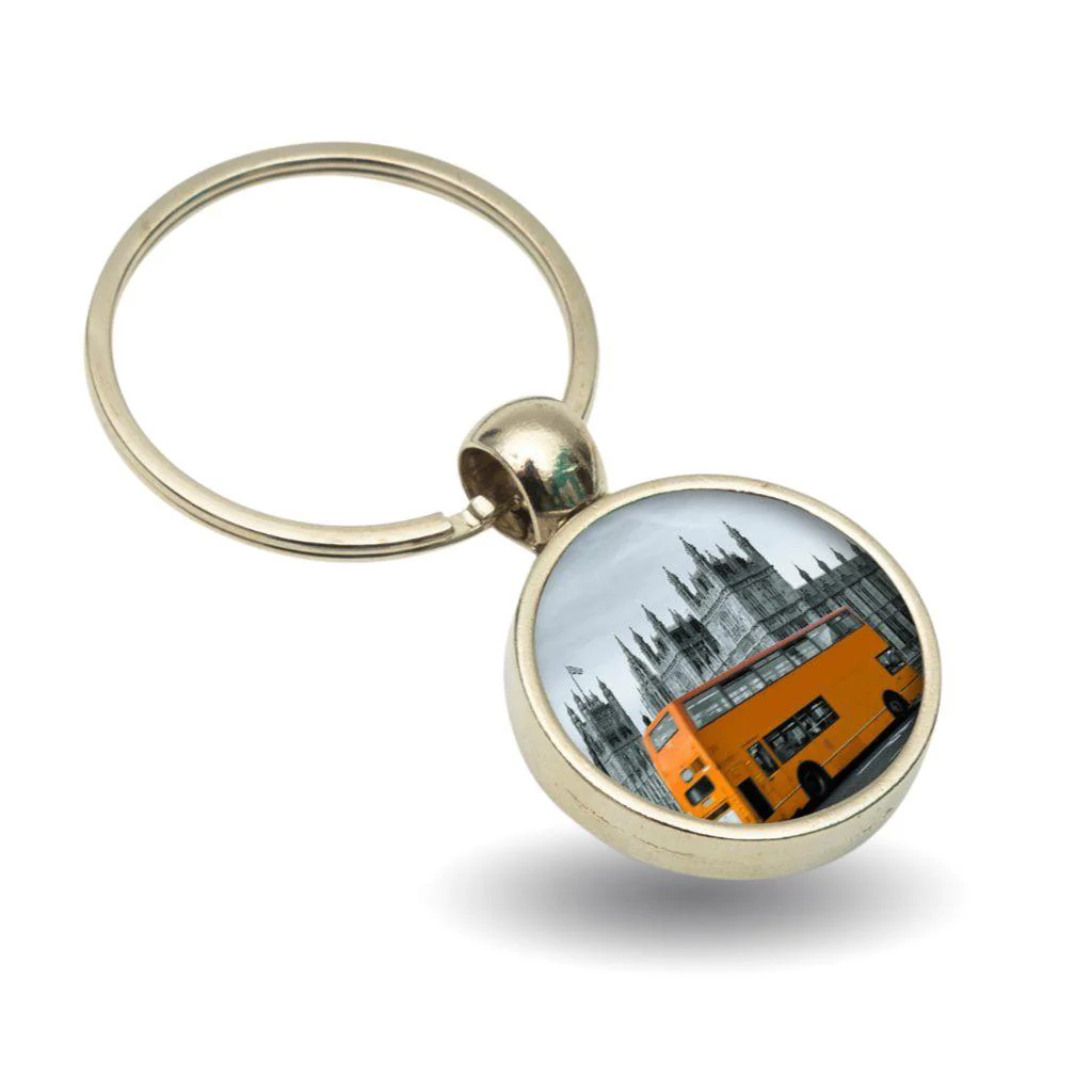 Round Slimline Blank Metal Photo Insert Keyring - 25mm - Pack of 10 - Image 3