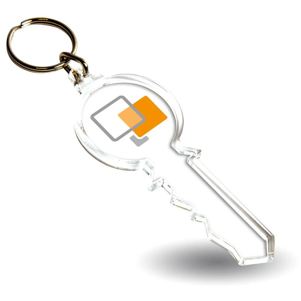 S-Key Shaped Blank Plastic Photo Insert Keyring - 79 x 32mm - Pack of 50 - Image 2