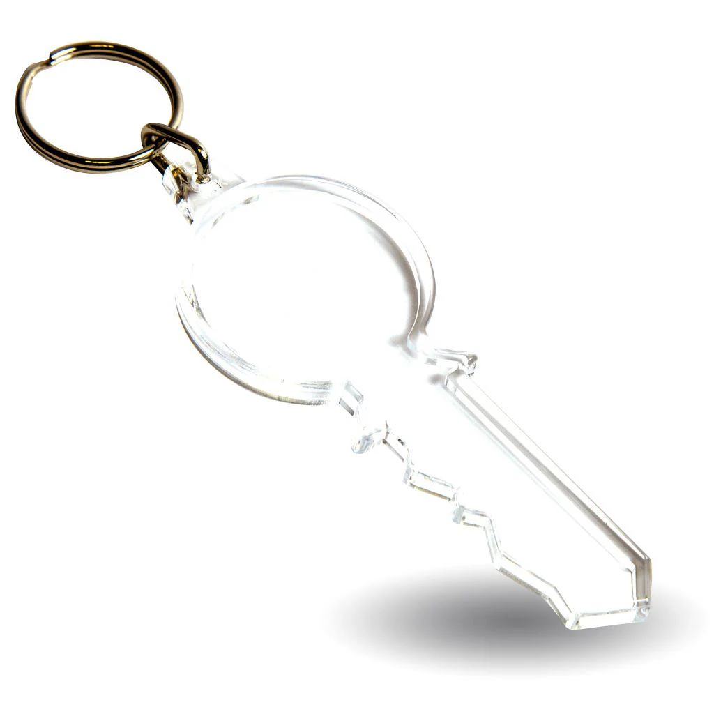 S-Key Shaped Blank Plastic Photo Insert Keyring - 79 x 32mm - Pack of 50 - Image 3