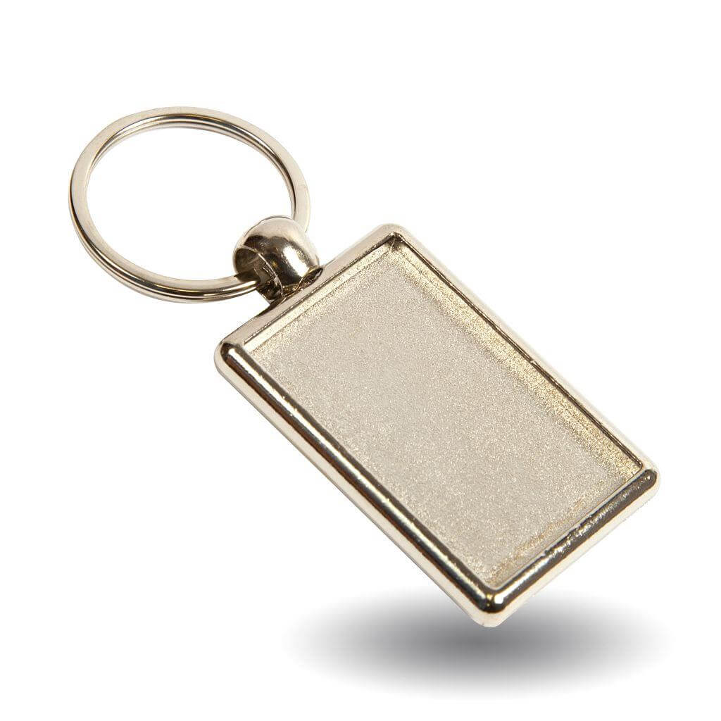 Small Volume - 40 x 25mm Blank Metal Photo Insert Keyring - Image 3