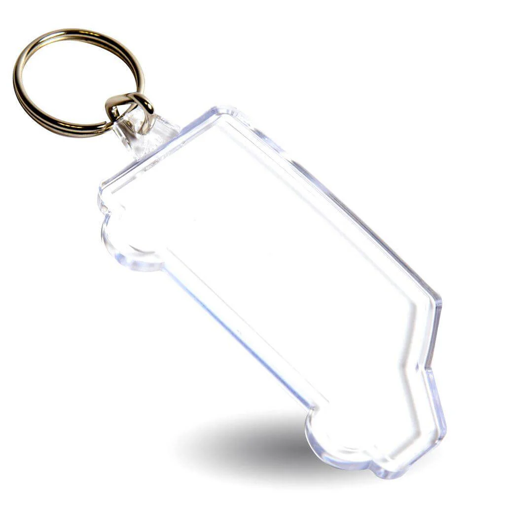 Small Volume - Shaped Blank Acrylic Photo Insert Keyring - Image 5