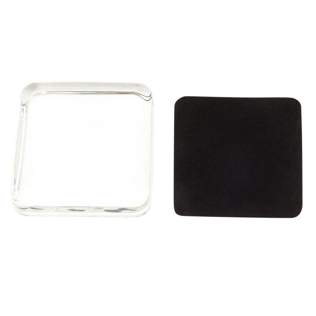 Square 90 x 90mm Diameter Glass Paperweight + Felt Base - Insert Size 75 x 75mm - Pack of 6 - Image 4