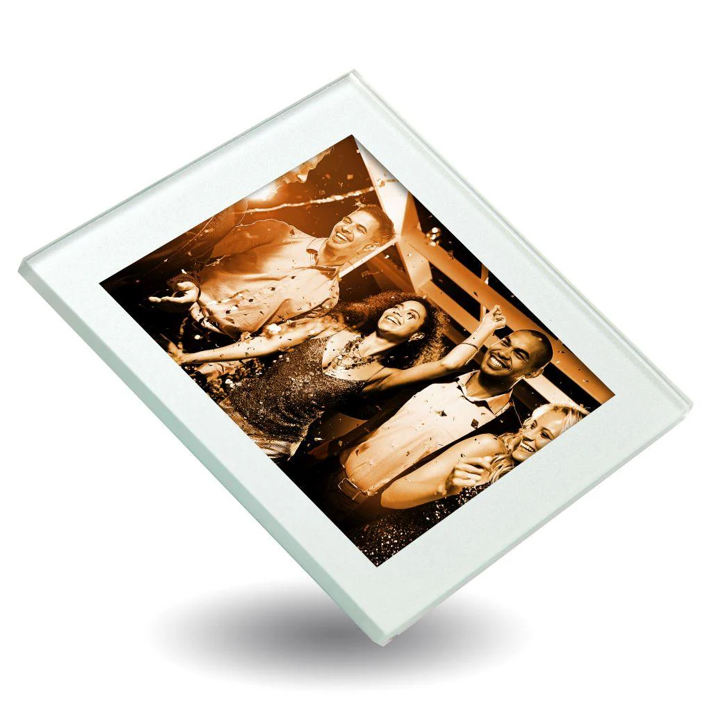 Square Blank Glass Photo Insert Coaster - 80 x 80mm - Pack of 5 - Image 3